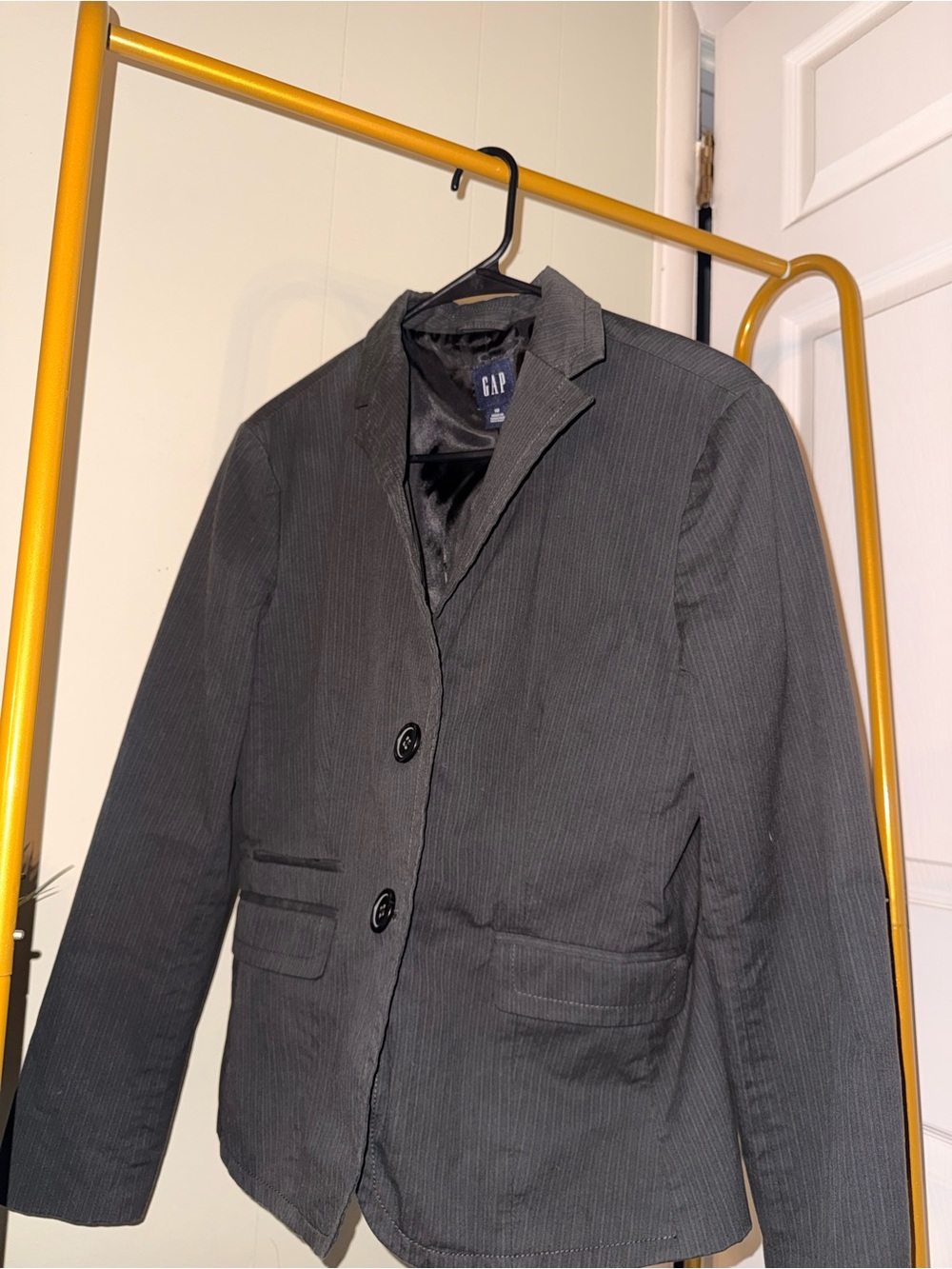 GAP Men's Dark Gray Pinstripe Blazer